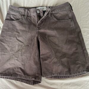 Hollister Size 2 Women Baggy Jort Shorts Denim Brown